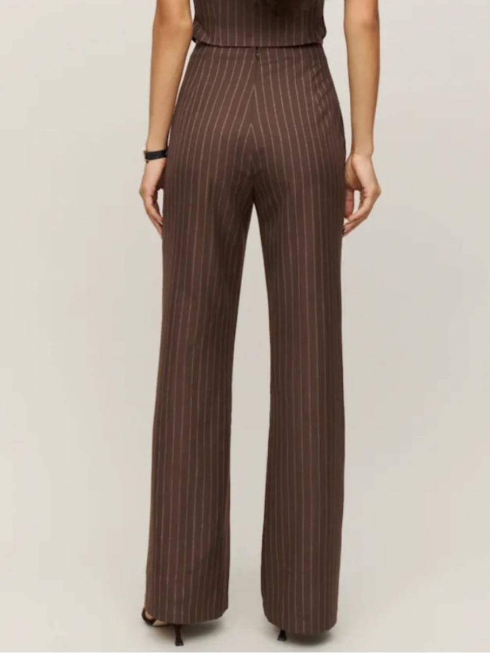 Reformation Cohen Wide Leg Pinstripe Pant Size 8 - Picture 2 of 8